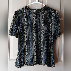 Stenay Black and Gold Patterned Blouse